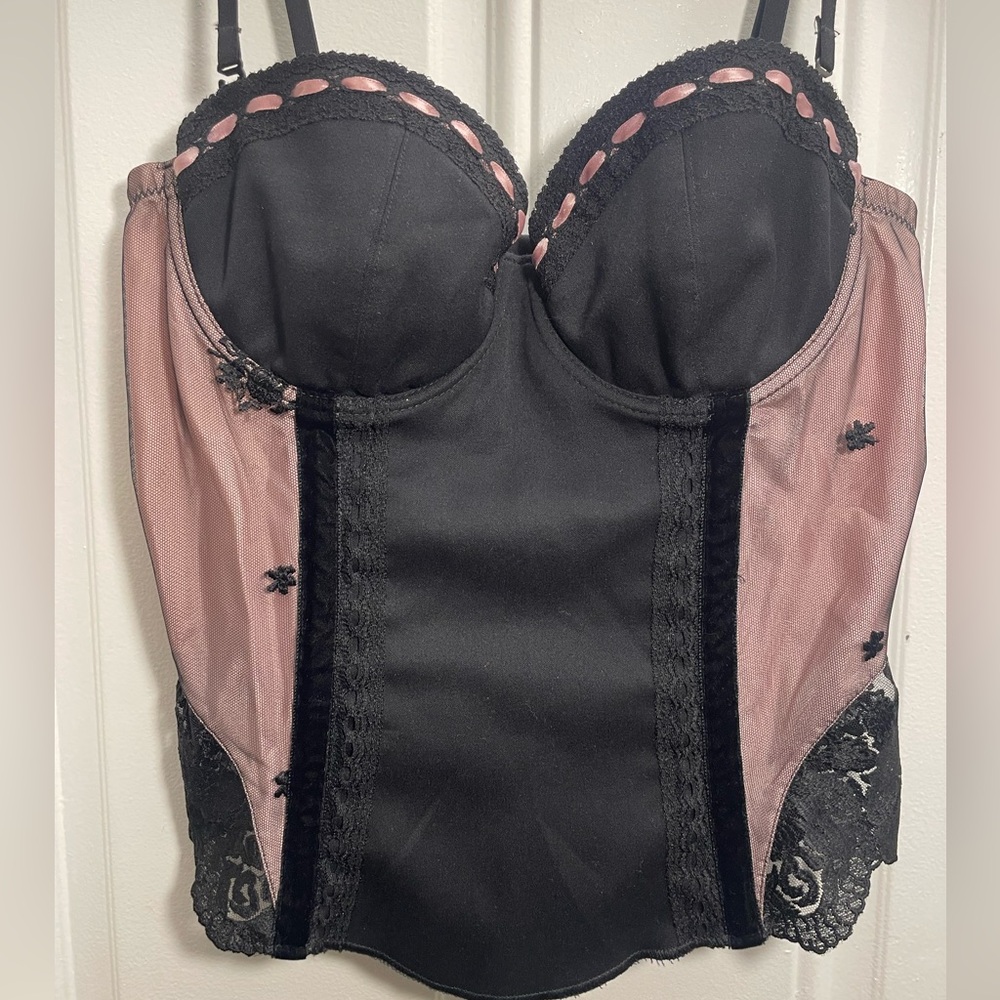 Vintage floral lace corset top